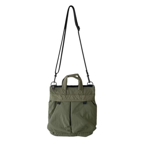 HIOPOIUYT Modische Umhängetasche für Damen und Herren, Nylon, große Kapazität, lässige Tasche, Handtasche, Geldbörse, armee-grün