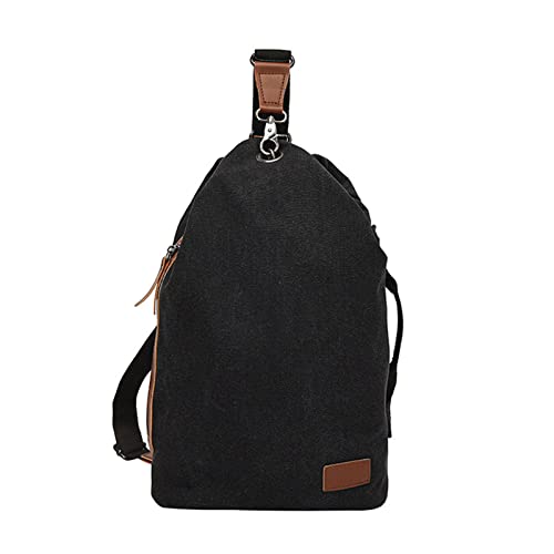 ohodhmnu Damen-Tragetasche, modische Tasche, Umhängetasche, Canvas, Handtaschen, Schultertaschen für Damen, Herren, Studenten, Teenager, Freizeittaschen, grau/schwarz/weiß/khaki, Schwarz , single bag