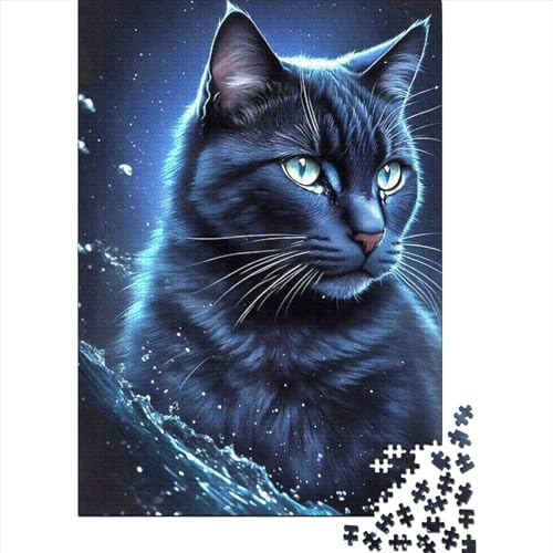 1000-teiliges Puzzle für Erwachsene und Teenager, Fantasie-Katze, Holzpuzzle für Erwachsene und Teenager von Stress Reliever Staycation Kill Time, 29,53 x 19,69 Zoll