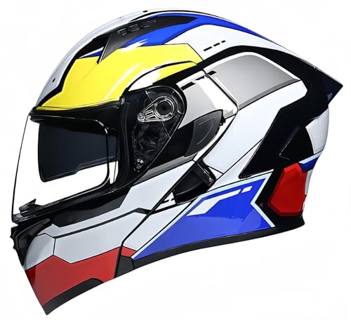 Modularer Motorradhelm, ECE-Zugelassener, Hochklappbarer Vollgesichts-Motorradhelm, Zugelassene Leichte ABS-Schale, Geeignet Für Unisex L,L56-57CM