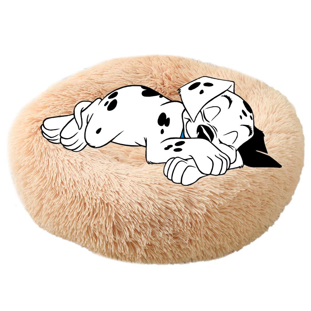 Rysmliuhan Shop hundebett kleine Hunde hundebett Grosse Hunde Katzen Donut Bett Donut Hundebett Luxus Hundebett Hundekomfortbett Haustiernest Champagne,60cm/23.6in