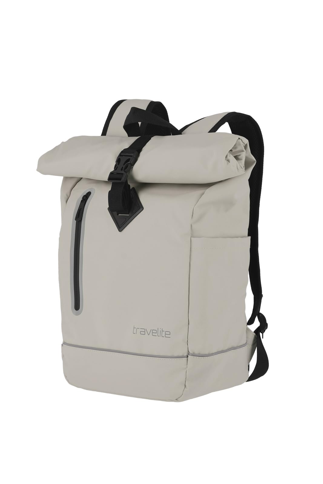 TRAVELITE Rolltop Rucksack wasserfest, Fahrradrucksack, Freizeitrucksack mit Rolltop Verschluss & Reflektoren, BASICS, 48 cm, 19 Liter