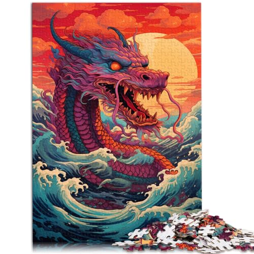 Puzzle | Puzzle „Riesen-Puzzle mit chinesischem Drachen“, 1000 Teile, Premium-Puzzle aus Holz, Spaß für Aktivitäten zu Hause, Geburtstagsgeschenk, Reisegeschenk, 1000 Teile (50 x 75 cm)