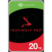 Seagate IronWolf Pro, NAS interne Festplatte 20 TB, 3.5 Zoll, 7200 U/Min, CMR, 256 MB Cache, SATA 6 GB/S, inkl. 3 Jahre Rescue Service, Modellnr.: ST20000NT001