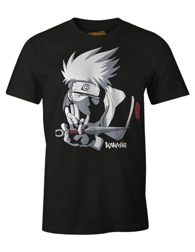 Naruto Herren T-Shirt Kakashi Hatake Baumwolle schwarz - M