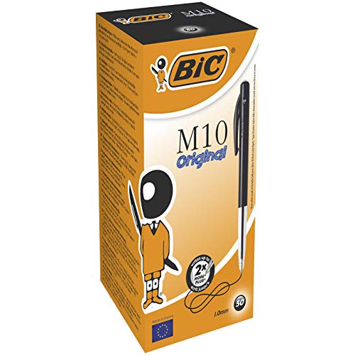 BIC Druckkugelschreiber M10 clic, 0.4 mm, Schachtel à 50 Stück, schwarz