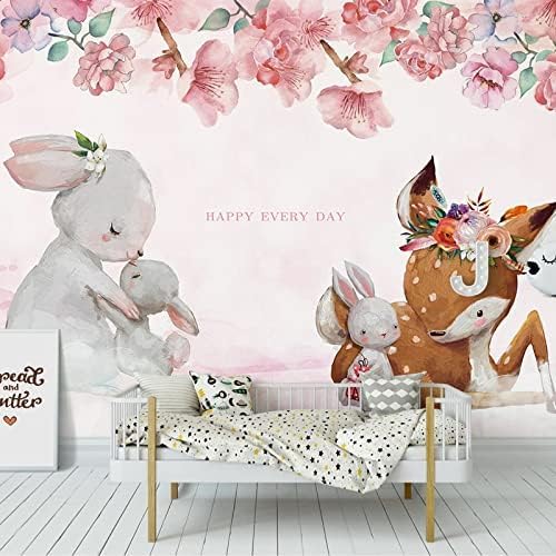 Cartoon Blume Hase Zeichnung 3D Tapeten Wanddekoration Fototapete Sofas Wohnzimmer Wandbild Schlafzimmer-150cm×105cm