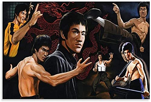 DIY 5d Diamant Malerei Kits FüR Erwachsene Und Kinder Bruce Lee, Kampfkunstmeister Picture Modern Kreuzstich Art Kristall Strass Stickerei Painting 23.6"x35.4"(60x90cm) Kein Rahmen