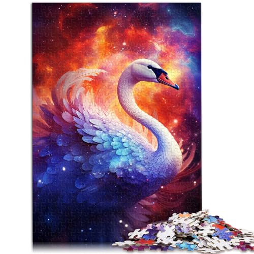 Puzzle | Puzzles Psychedelic Art Swan Jigsaw Puzzle für Erwachsene, 1000 Stück, Holzpuzzle, Spaß für zu Hause, Aktivitäten, Geburtstagsgeschenk, Reisegeschenke, 1000 Teile (50 x 75 cm)