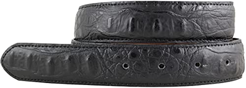 BELTINGER Gürtel mit Krokoprägung ohne Schnalle 3 cm | Leder-Gürtel für Damen Herren 30mm Kroko-Optik | Kroko-Muster | Schwarz 110cm