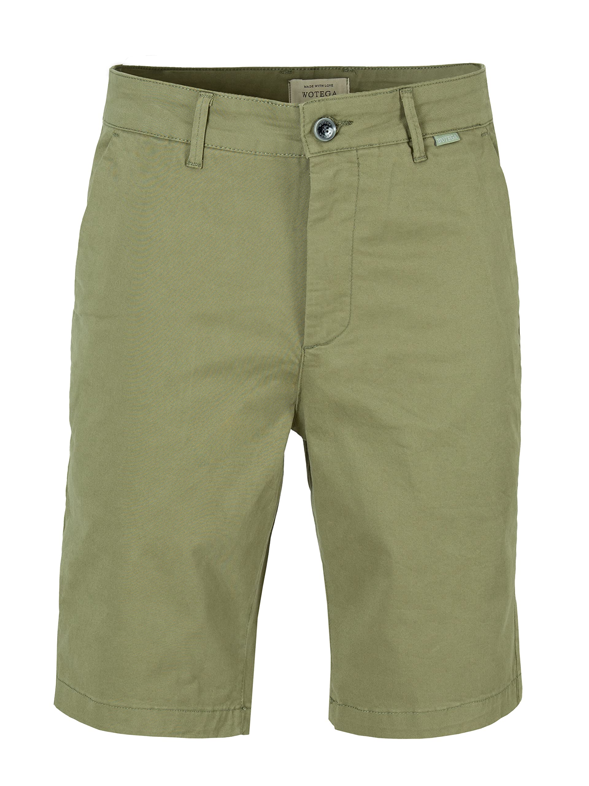 WOTEGA Spring - Herren Chino Stretch Slim Fit - Männer Chino Shorts - Chino Herren Regular Große Größe, Grün (Deep Lichen Green 180312), W38