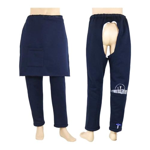 Patient Hosen Pflege Kleidung Katheter Hosen, Inkontinenz Hose Pflegehose mit Tasche, Post Chirurgie Recovery Hosen für Winter Krankenhaus/Home Care Pflegehilfe für Fraktur Bettlägerig