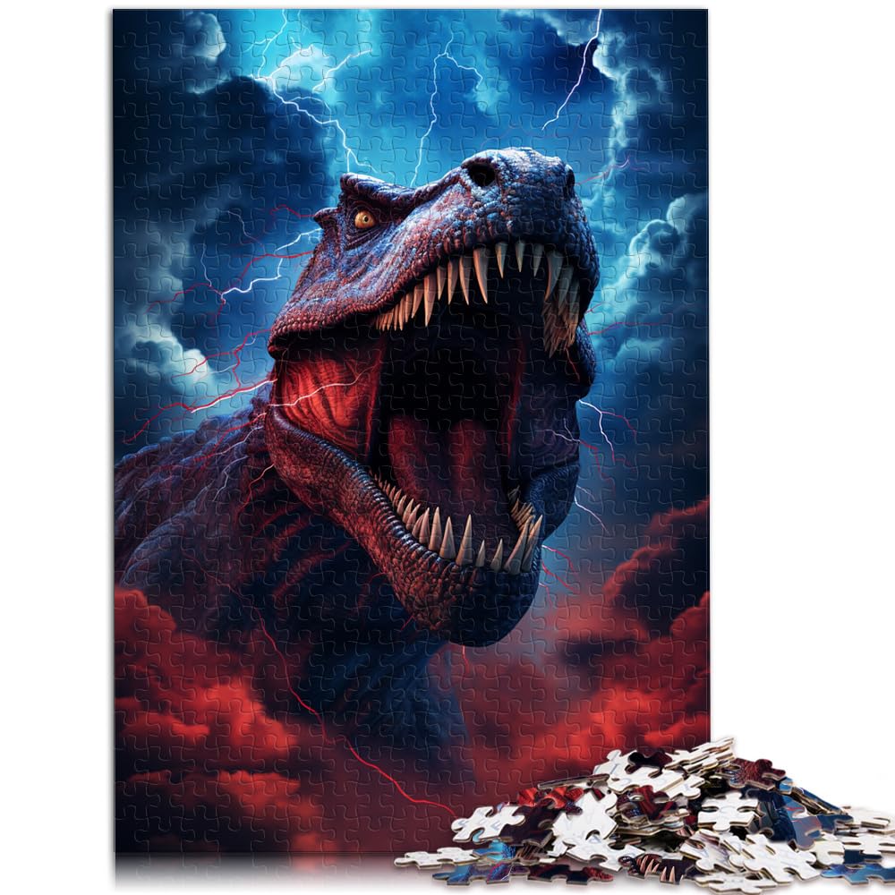 Puzzle für den Wilden Tyrannosaurus Rex, 1000 Teile, Holzpuzzle, Spielzeug, Puzzle, Lernspiele, Stressabbau-Puzzle, 1000 Teile (50 x 75 cm)