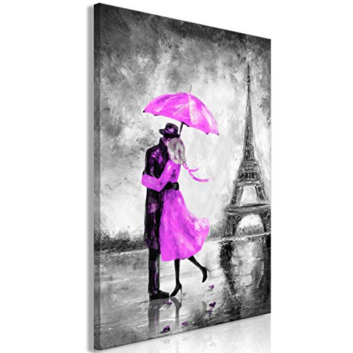 decomonkey Bilder Paris 80x120 cm 1 Teilig Leinwandbilder Bild auf Leinwand Vlies Wandbild Kunstdruck Wanddeko Wand Wohnzimmer Wanddekoration Deko Abstrakt Eiffelturm