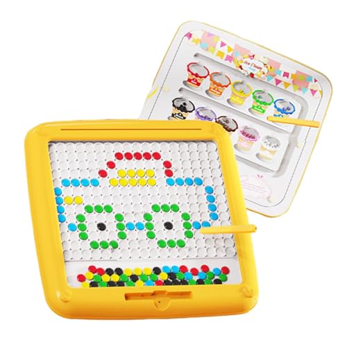 Huyeruie Magnetisches Punktbrett, Reisespielzeug, Kinder-Zeichenbrett, magnetisch | 2-in-1-Lern-Doodle-Brett,Magnetic Dot Art Vorschulspielzeug, großes Feinmotorikspielzeug für Kinder ab 3 Jahren,