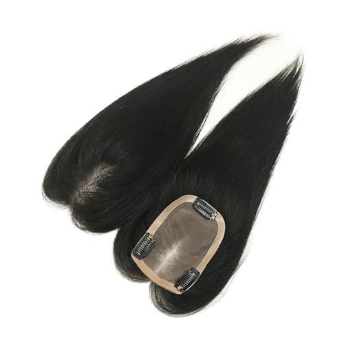 Haartopper für Frauen Haaraufsätze for Frauen mit dünner werdendem Haar, 8/10/12 Zoll glatte Echthaar-Aufsätze, natürlicher Haaransatz, Seidenbasis-Clips in geraden Remy-Haarteilen Haarteil Topper Tou