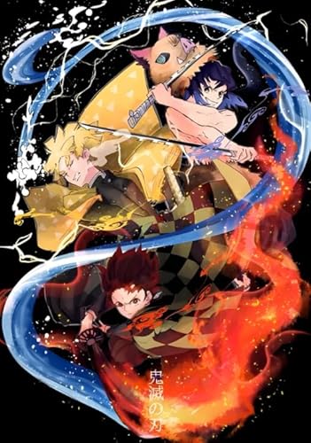 HfmQuisutron Jigsaw Puzzle 1000 Teile Anime Tanjirou Poster Buntes Geschicklichkeitsspiel Für Die Ganze Familie Erwachsene Zw392Qv