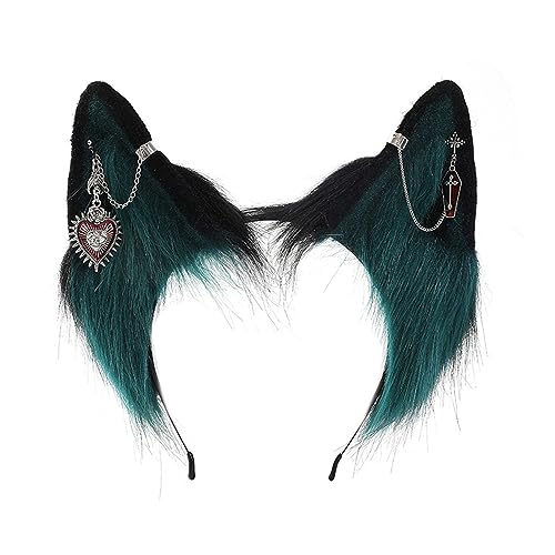 Quasten Kette Pelzohr-Haarband für Frauen Plüsch Haarband LolitaStyle Kostüm Stirnband Party Requisiten Halloween Kopfschmuck