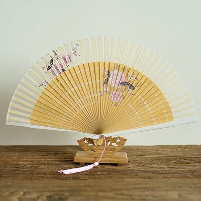 VSULZVNU Faltfächer Faltbarer Japanischer Japanischer Klassischer Blumen Faltbarer Kirschblüten Alte Handgemachte Seide Klassischer Ventilator Kompatibel mit Hanfu Fan (A4) (A4)