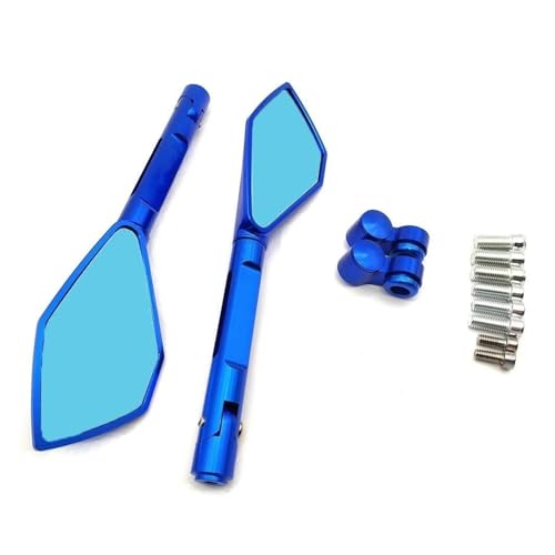 Für Buell Xb12 Motorradspiegel Aluminium Rückspiegel Für Motorradlenker Motorradspiegel-Set(BLAU)