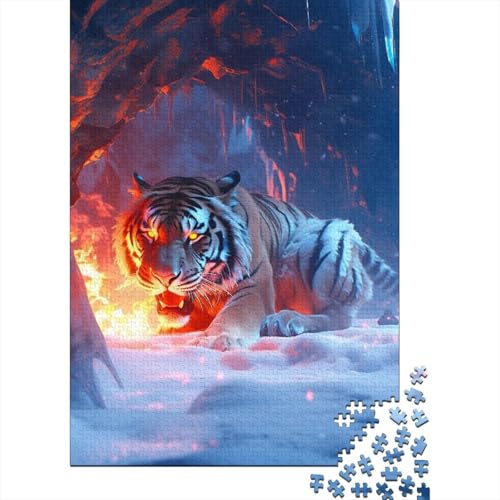 Tigers of The Fantasy Planet Holzpuzzle Puzzles für Erwachsene und Teenager, Erwachsenenpuzzle 500, Weihnachtsgeburtstagsgeschenk für Erwachsene und Teenager (Größe 52x38cm)