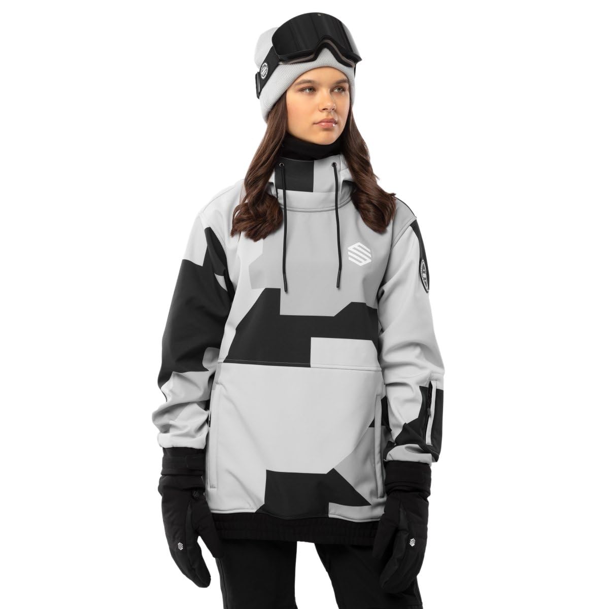 SIROKO - Snowboardjacke für Damen W1-W Tibet - XS - Grau/Schwarz