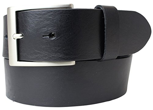 BELTINGER Hochwertiger Gürtel mit Edelstahl-Gürtelschnalle aus Vollrindleder 4 cm | Jeans-Gürtel für Damen Herren 40mm | Vollleder-Gürtel | Schwarz 90cm