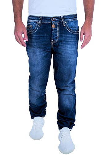 CIPO & BAXX Herren Jeans Clubwear Denim Hose C-0688 Straight Dicke Naht Designer C 0688 STANDARD W42 L32