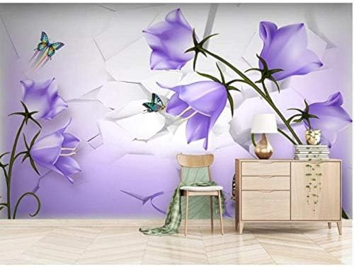 Schmetterling Blume Lila Fantasie 3D Tapeten Wanddekoration Fototapete Sofas Wohnzimmer Wandbild Schlafzimmer-400cm×280cm