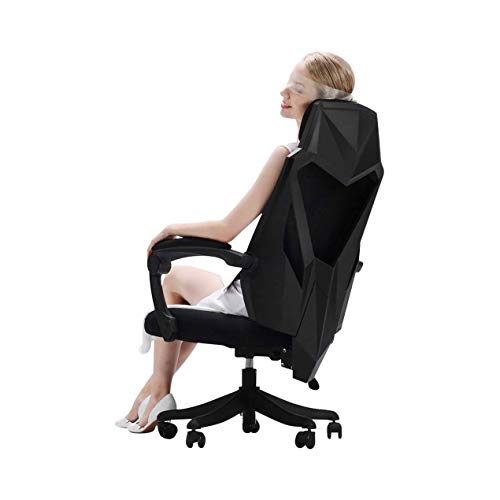 TBSZCM Home Liegestuhl Bürostuhl Kapazität Ergonomischer Computer Mesh Liegestuhl Executive Drehbarer Büroschreibtischstuhl Lordosenstütze (Farbe: Schwarz) (Schwarz) ziyu interessant Run forward