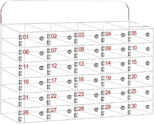 Handy-Schließfach, durchsichtige Handy-Aufbewahrungsbox aus Acryl mit Türschlössern und Schlüsseln, Wandmontage für Büro, Schule, Klassenzimmer, Fabrik, 30