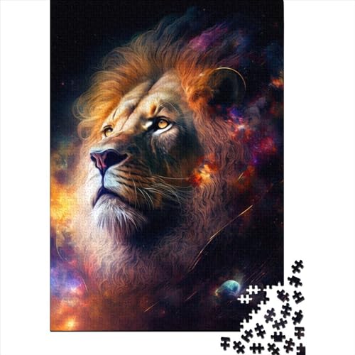 Löwen-Holzpuzzle für Erwachsene und Jugendliche von Art Jigsaw Puzzles für Erwachsene, 500 Teile, Spielspielzeug für Erwachsene, Familienpuzzle, Geschenk (Größe 20,47 x 14,96 Zoll)