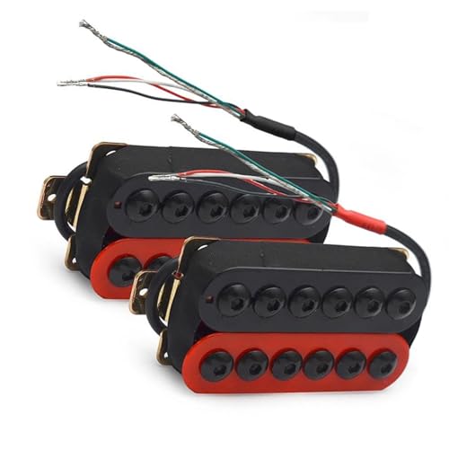 Humbucker-Tonabnehmer Für E-Gitarre, Verstellbare Metall-Doppelspulen-Gitarre, Punk Mit 4-Leiter-Kabel-/Spulenaufteilung e gitarren tonabnehmer (Color : Black R N and B)