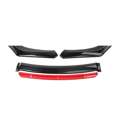 Splitter Imousinenbreite Unter 176 cm Universeller Auto-Frontstoßstangenlippen-Bodykit Spoiler Aus Kohlefaser Dekorative Streifen Stoßstangen Lippensplitter Frontlippe(Bright Black Red)