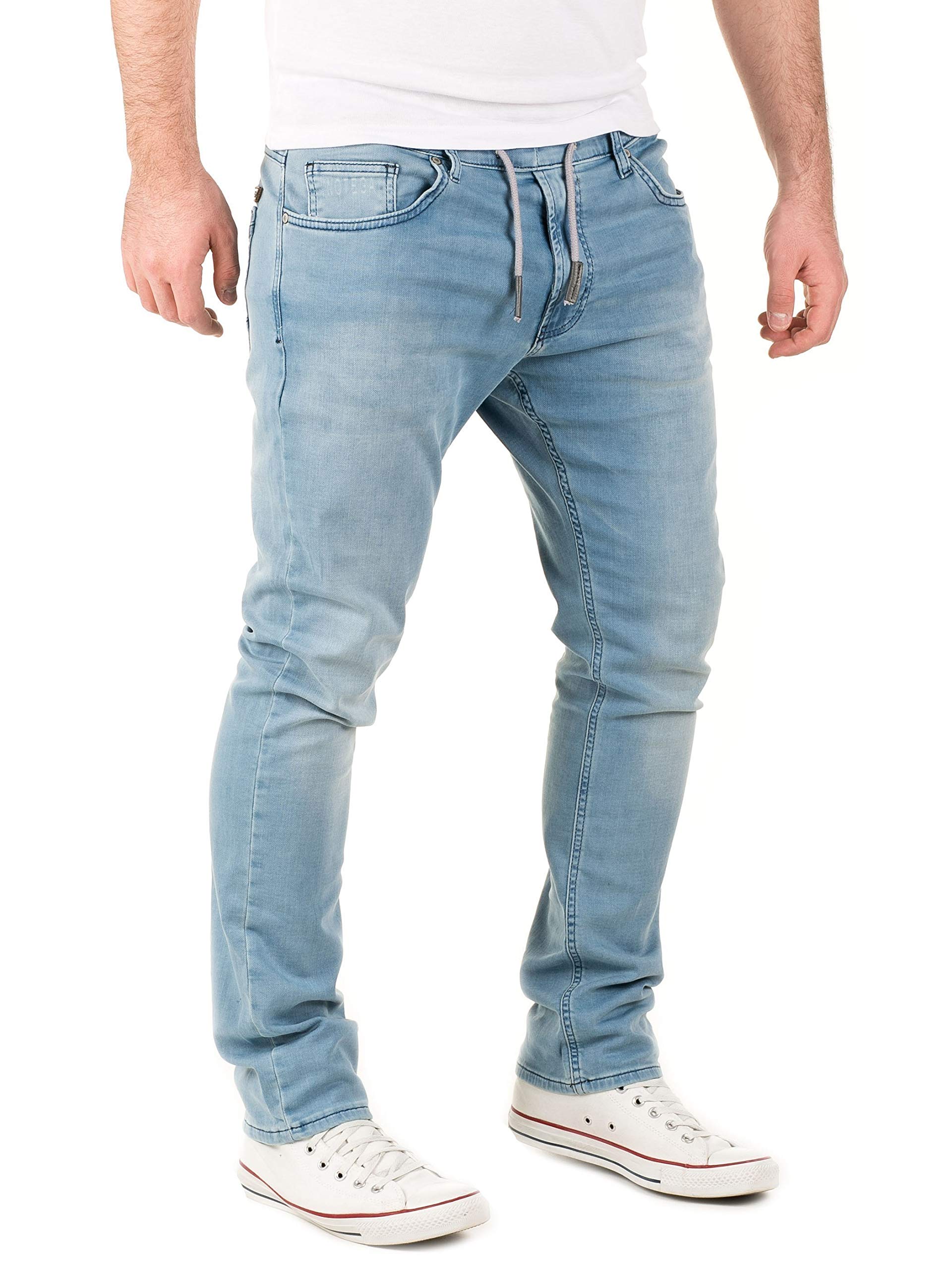 WOTEGA Noah - Leichte Denim Jogginghose Herren - Männer Hose in Jeansoptik - Jogger Sweat Hose, Blau (Blue Shadow 3R4020), W29/L30