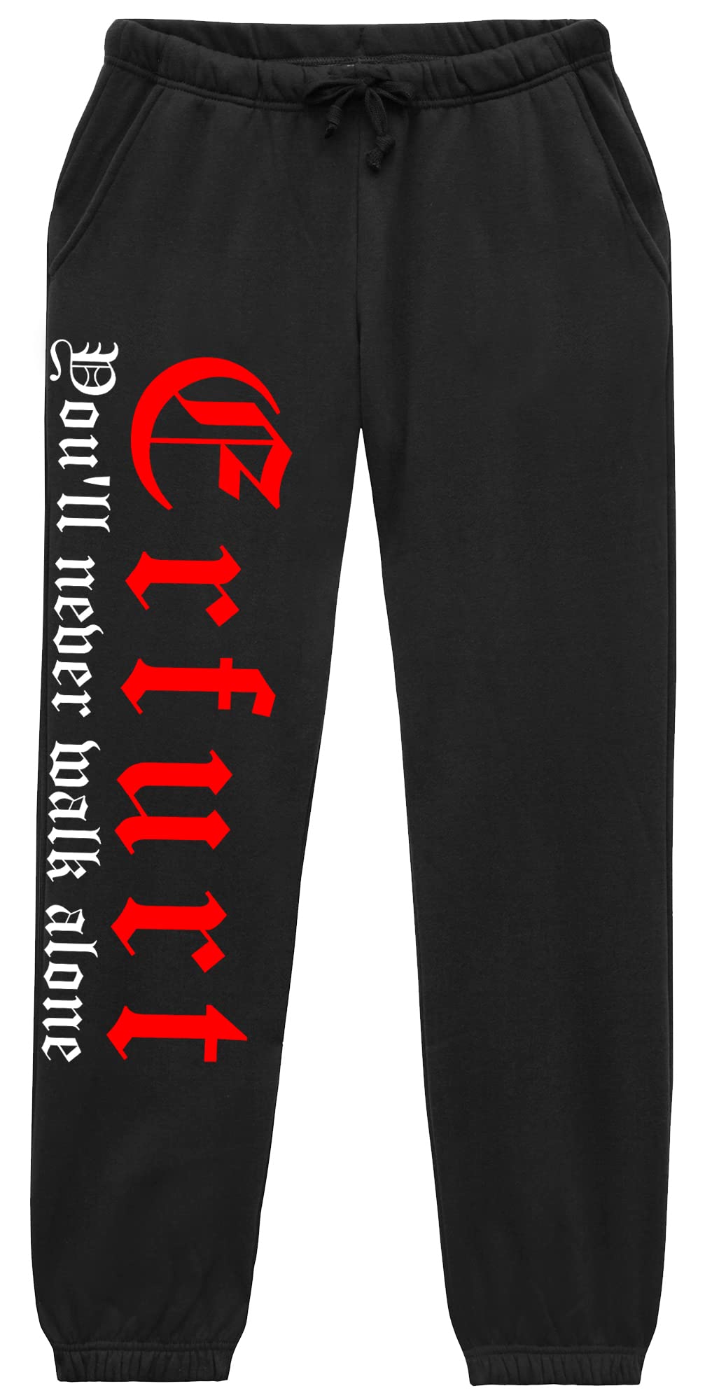 Erfurt Never Walk Alone Jogginghose | Erfurt Hose Herren Fussball Ultras Sport Freizeit | (XXL)