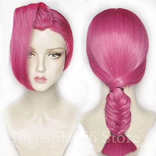 LINLINCD-Wig Anime Cosplay Vinegar Doppio Wig Cosplay Hair PinK Purple Braided Synthetic Wig Halloween Role Play Doppio Cosplay