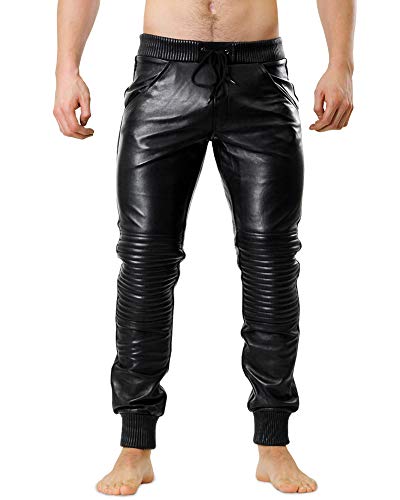 Bockle® Joggers Jogging Lederhose Lammleder Leder Jogginghose Herren, Size: M