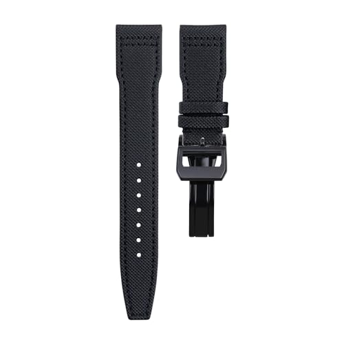 IOTUP Uhrenarmband aus Nylon-Leinen-Leder, 21 mm, 22 mm, für IWC-Armband Spitfire Mark 18 Portugieser Portofino Pilot IW3777, 20 mm, Achat