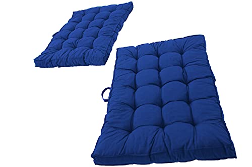 Ambientehome Kastenkissen Loungekissen, 2er-Set 120 x 80 cm Blau Auflagen, 65 Prozent Baumwolle, 35 Prozent Polycotton