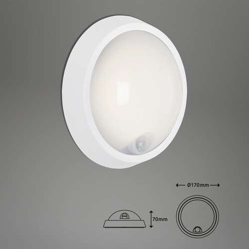 BRILONER LED-Außenwandleuchte, Ø: 17 cm, Höhe: 7 cm, 12 W - weiss 2