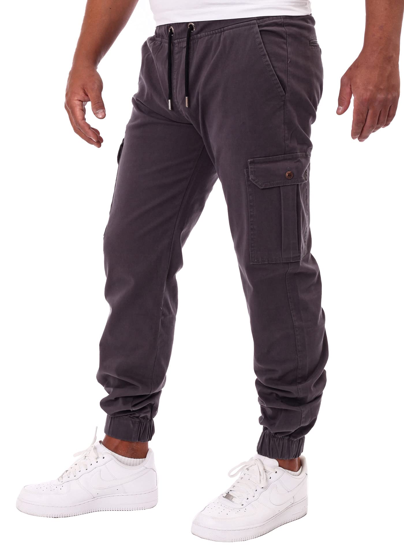 Reslad Chinohose Herren Jogging Jeans Chino Freizeithose Cargo-Hose Jogginghose RS-2084 Anthrazit W33