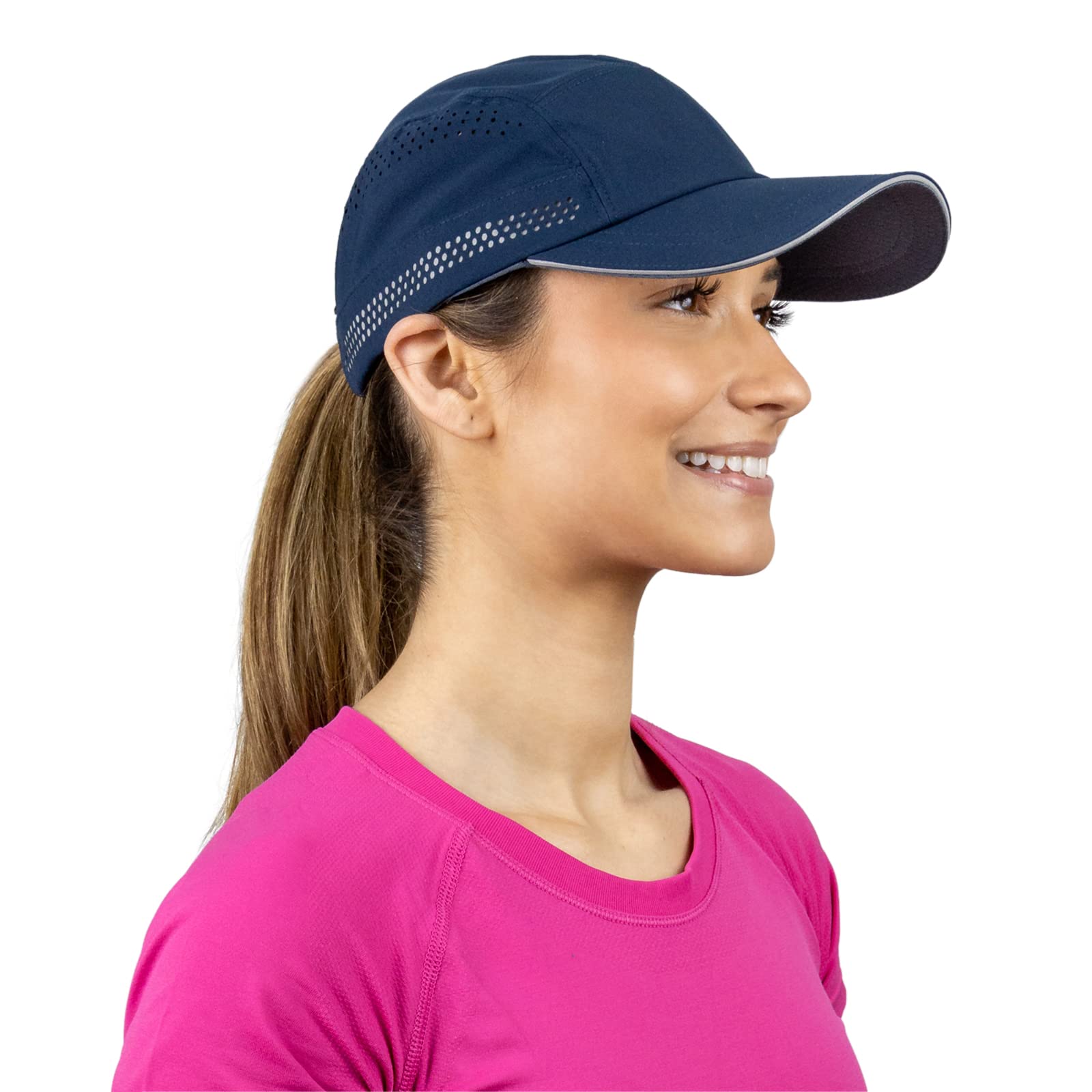 TrailHeads Cap Damen zum Joggen – Recyceltes Sport Cappy Frauen – Cap Damen Sommer - Marineblau