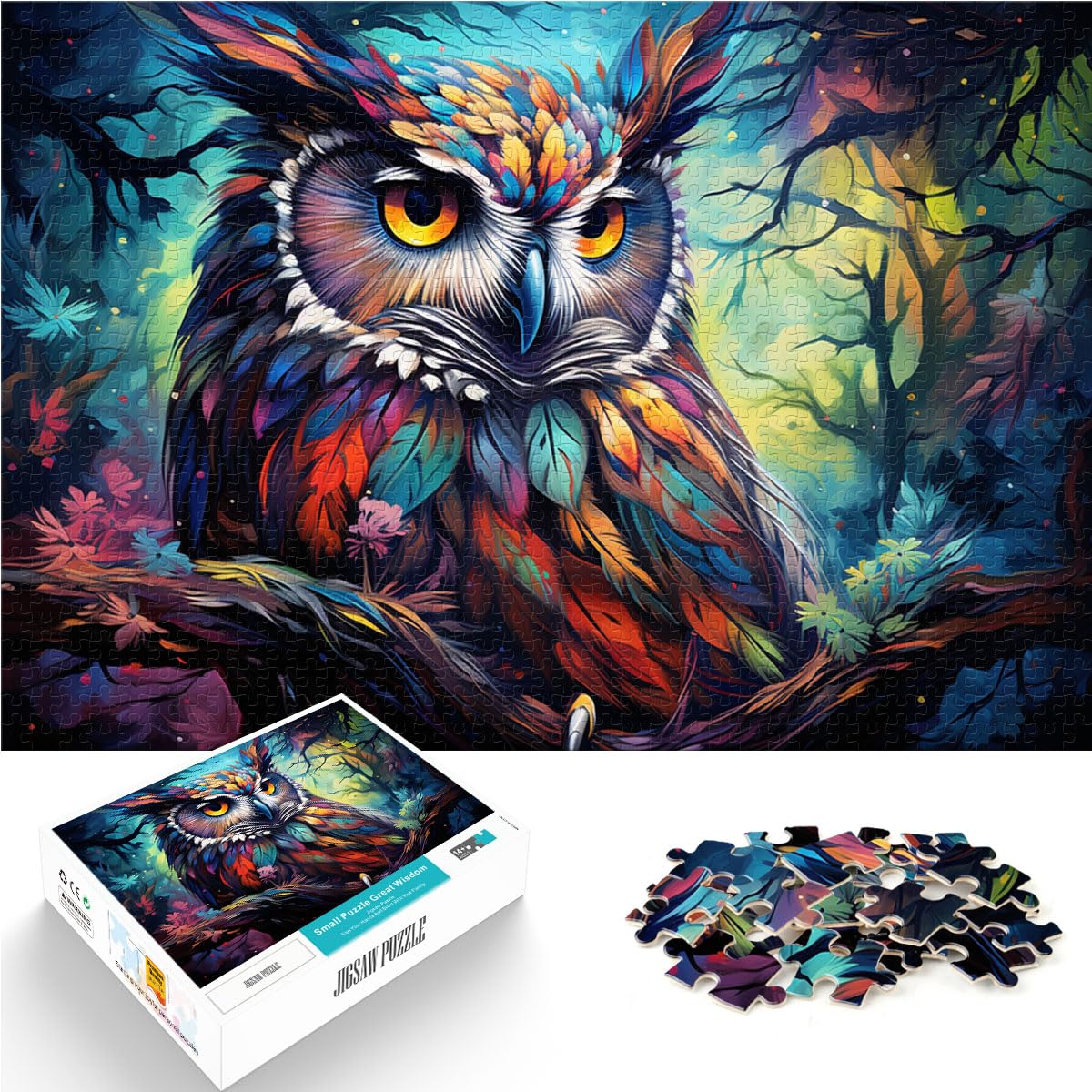 Puzzles Geschenke Spielzeug Fantasieplanet Eule Puzzle für Erwachsene 1000 Holzpuzzle Familienspiel Stressabbau Schwieriges Herausforderungspuzzle 1000 Teile (50x75cm)