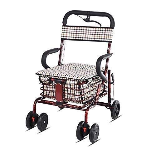 Rely on Walking Gehhilfe für Senioren Rollator 4-Rad-Klapprollator – Gehhilfe für ältere Menschen – Klappbarer Einkaufswagen – Für Erwachsene, Senioren, Senioren Comfortable anniversary