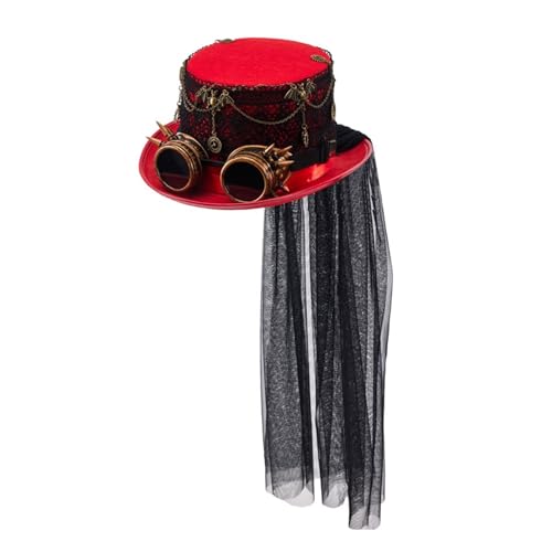 Unisex Steampunks Brille Hut Elegante Fedoras mit Ausrüstung Cosplay Party Dress Up Hut Maskerades Supply