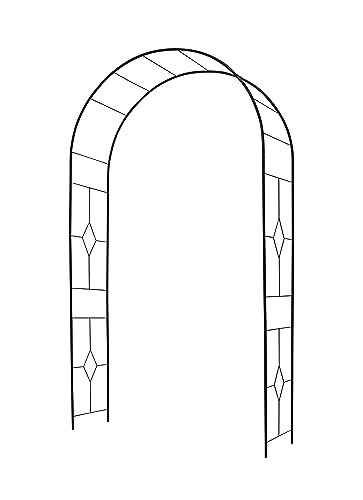 Gartenbogen aus Buntglas, rund, 16 mm, 130 x 40 x 250 cm, Schwarz