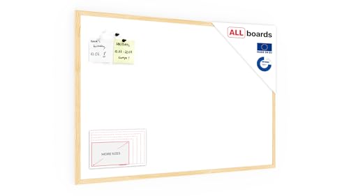 ALLboards Magnetisches Whiteboard mit Holzrahmen 90x60cm