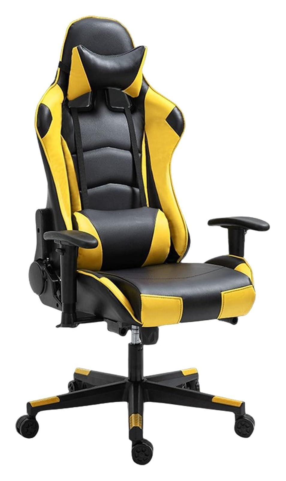 BFVAKBKYT Home Office Ergonomischer Schreibtischstuhl, Stuhl mit Kopfstütze und Lordosenstütze, Gaming-Stuhl for Erwachsene, Männer, Frauen, Teenager, Schreibtischstuhl(Yellow)