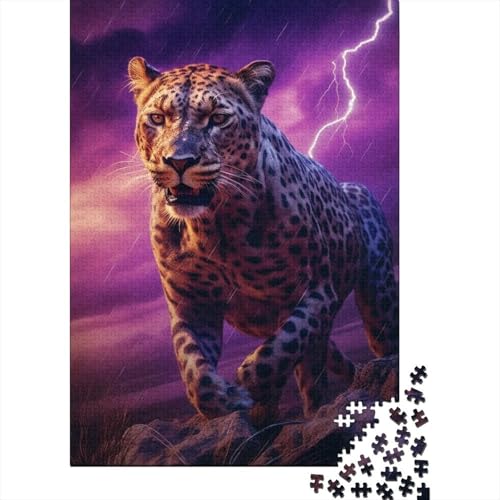 Puzzle für Erwachsene, 1000 Teile, Blitz-Leoparden, Holzpuzzle für Erwachsene, Puzzlespielzeug, Weihnachtsgeburtstagsgeschenk für Erwachsene, Teenager, 75 x 50 cm